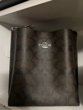 Coach Brown Signature Monogram Crossbody Bag